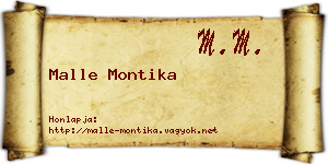 Malle Montika névjegykártya